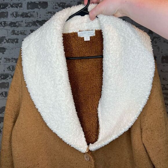 Barefoot dreams | women Sherpa fuzzy blazer two tone - Picture 1 of 10